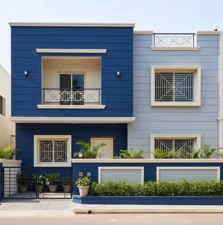 Navy, grey and cream exterior colour reference